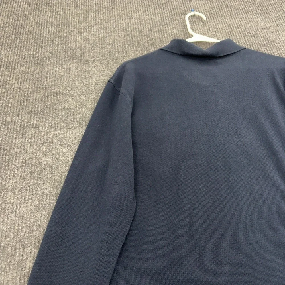 Barbour Polo Shirt Mens XXL Navy Blue Cotton Long Sleeve Classic Outdoor Style